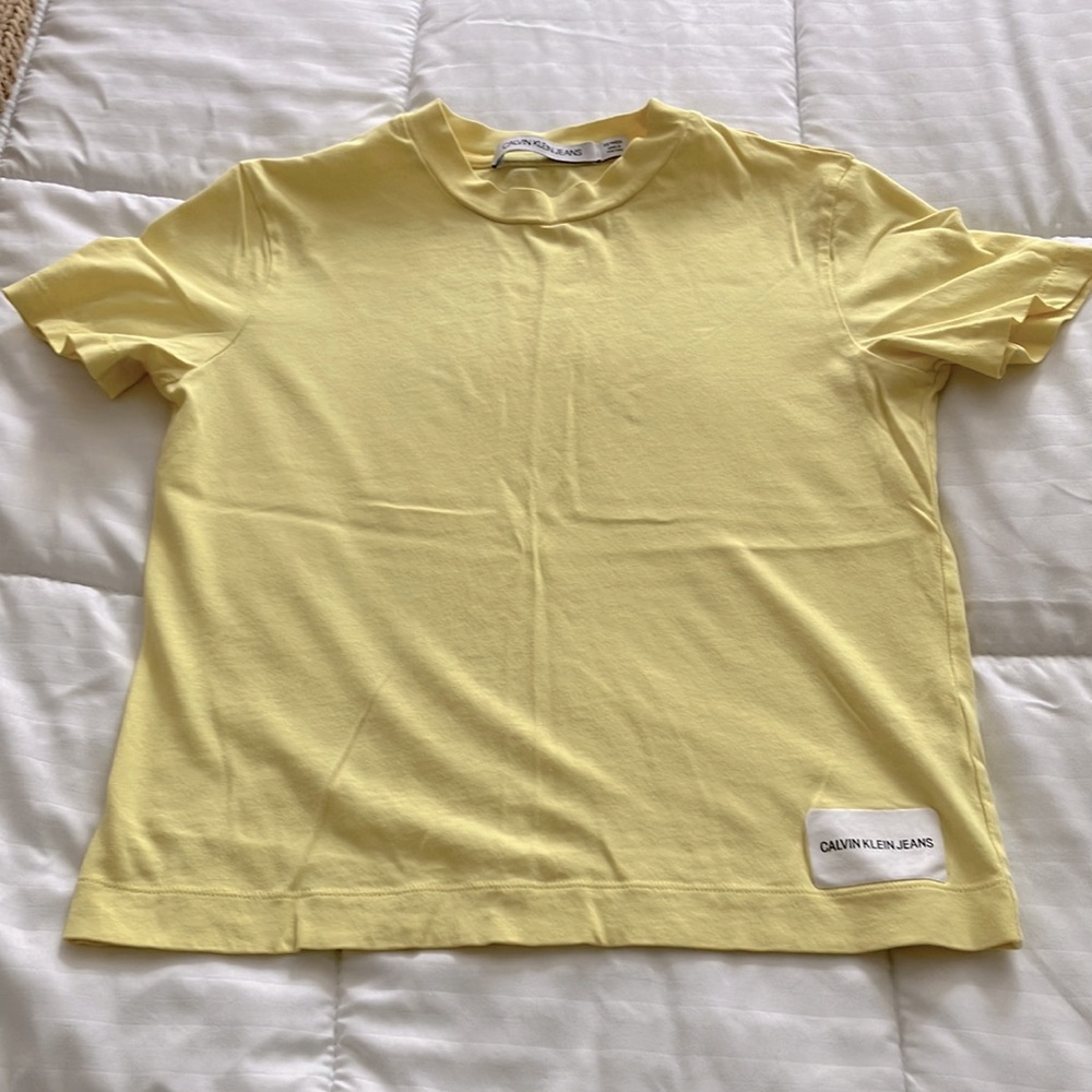 YK2 CALVIN KLEIN YELLOW WOMEN’S TOP T-SHIRT SIZE XS/TP